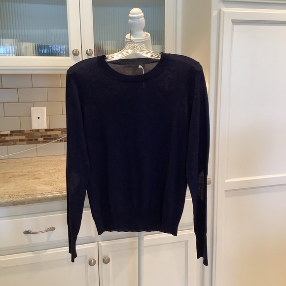 Navy Blue Crew Neck Wool Sweater Size Medium NEW Heart Creatures of Comfort - Picture 2 of 10